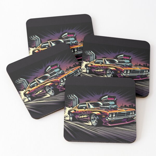 Item preview, Blown Muscle Car | Retro Drag Racing Neon Automotive Art designed and sold by Nexus Space.