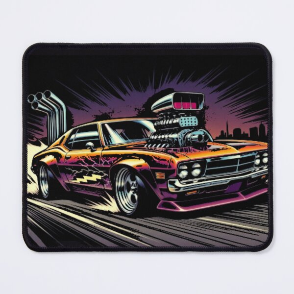 Item preview, Blown Muscle Car | Retro Drag Racing Neon Automotive Art designed and sold by Nexus Space.