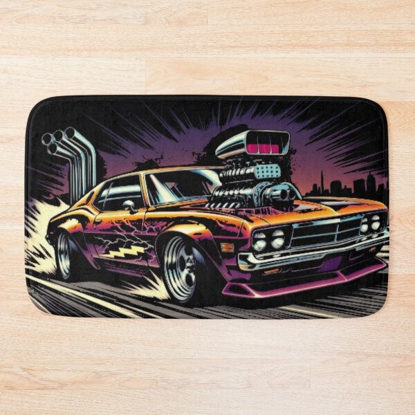 Item preview, Blown Muscle Car | Retro Drag Racing Neon Automotive Art designed and sold by Nexus Space.