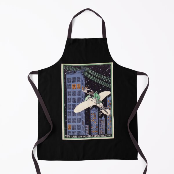Item preview, Vintage color lithograph Tête á Tête on the 968th Floor of a Skyscraper designed and sold by stevepaint.