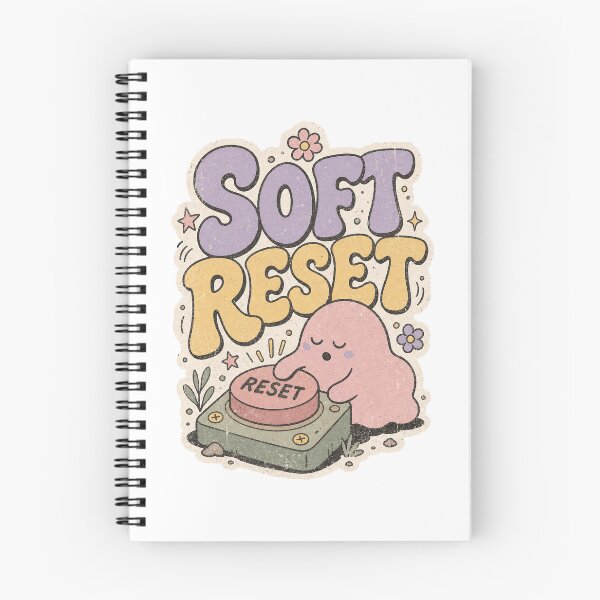 Item preview, Soft Reset Retro Groovy Design – Cute Character Pressing Reset Button designed and sold by lenalenspod.