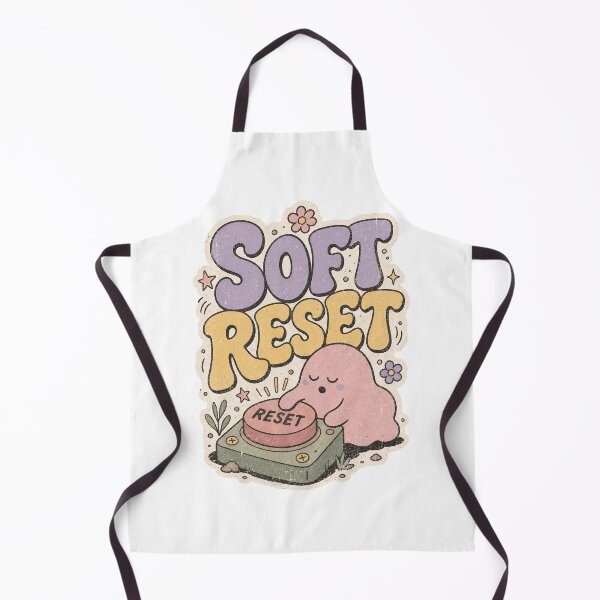 Item preview, Soft Reset Retro Groovy Design – Cute Character Pressing Reset Button designed and sold by lenalenspod.