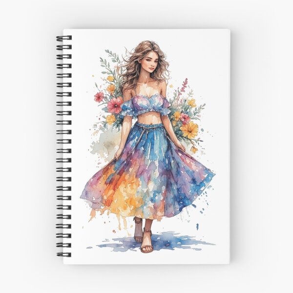 Item preview, Watercolor lady with flowers designed and sold by Navy67.