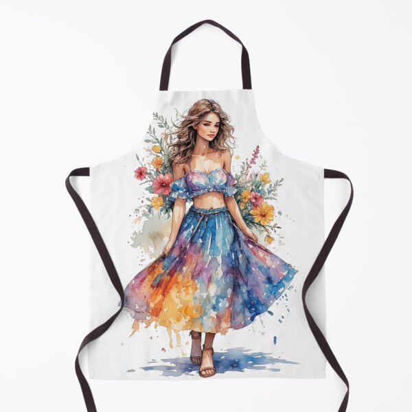 Item preview, Watercolor lady with flowers designed and sold by Navy67.