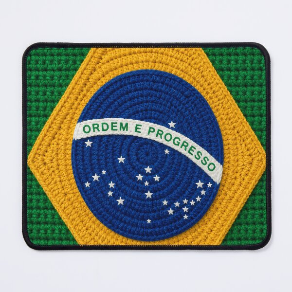 Item preview, Brazil Flag Crochet Style Wall Art designed and sold by LuisWorks.