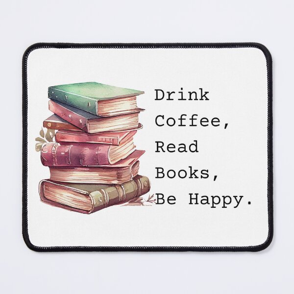 Item preview, "Cozy Watercolor Books and Coffee - Drink Read Be Happy" designed and sold by Lectorlandia.