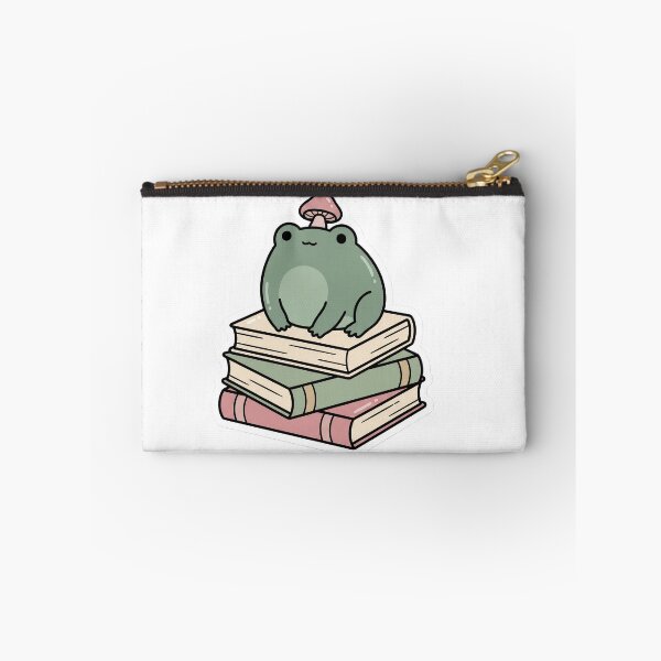 Item preview, Cute Frog Reading Books Cottagecore Aesthetic Sticker designed and sold by ViCats.