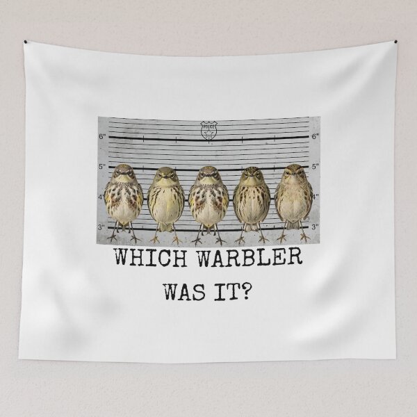 Item preview, Which Warbler Was It? Funny Confusing Warbler Police Lineup Birdwatching Pun for Fall Mirgation designed and sold by Neurospicy Trolls.