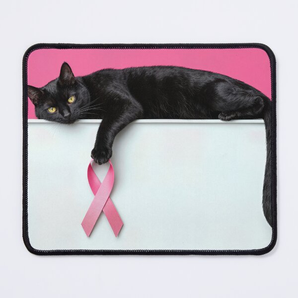 Item preview, Black Cat with a Pink Ribbon for Breast Cancer Awareness designed and sold by Maria Dryfhout.
