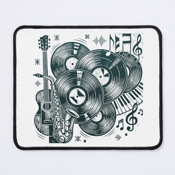 Item preview, Vinyl Record Jazz Music Woodcut Linocut Art designed and sold by KiwiRider.
