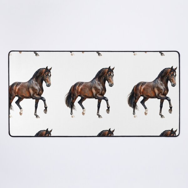 Item preview, Elegant Bay Horse Watercolor Illustration designed and sold by Rutvain.