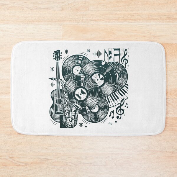 Item preview, Vinyl Record Jazz Music Woodcut Linocut Art designed and sold by KiwiRider.