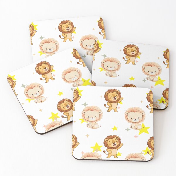 Item preview, Cute Watercolor Baby Lion and Stars Pattern designed and sold by Tee-Pulse.