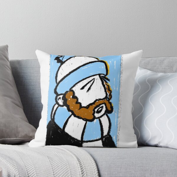 Item preview, Classic Football Fan Illustration | Footy Terrace Supporter | Sky Blue & White  Scarf designed and sold by GWARTGB.