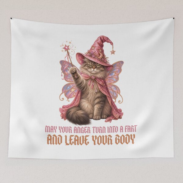 Item preview, May Your Anger Turn Into A Fart And Leave Your Body - Funny Fairy Cat Wizard designed and sold by Neurospicy Trolls.