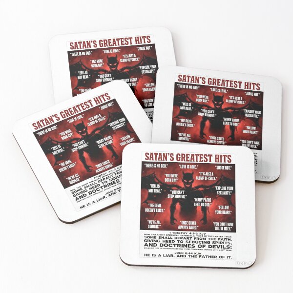 Item preview, Satan's Greatest Hits — Biblical Warning Quote designed and sold by Hope for Uganda.
