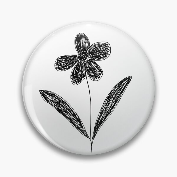 Item preview, Dark Scribbled Simple Flower Doodle designed and sold by IriArt-Designs.