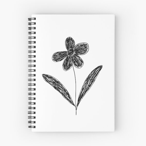 Item preview, Dark Scribbled Simple Flower Doodle designed and sold by IriArt-Designs.