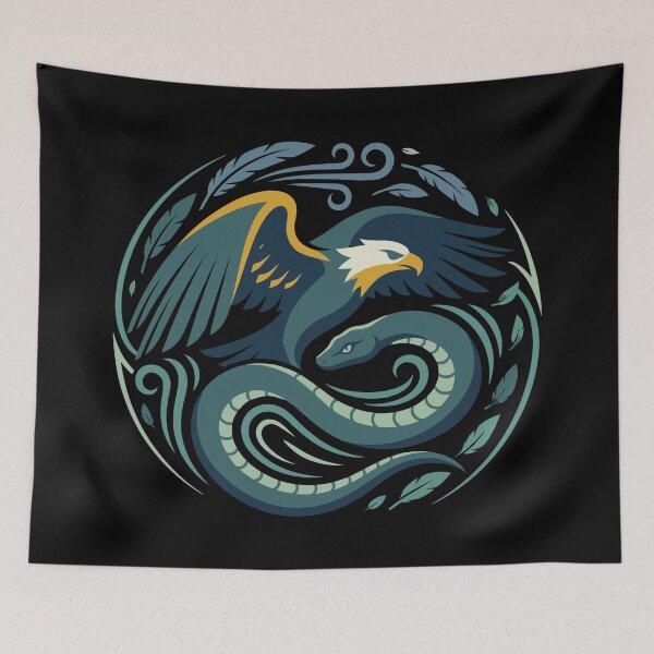 Item preview, Fierce Eagle And Serpent Circular Vector Emblem designed and sold by ZUMERI.