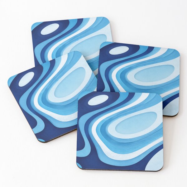 Item preview, Abstract Sky Blue and Ice Blue Fluid Topographic designed and sold by hepopatterns.