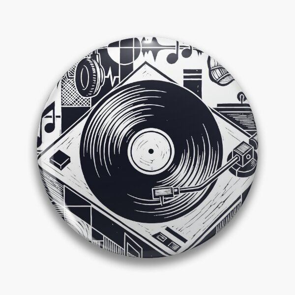 Item preview, Turntable Vinyl Record Player Woodcut Linocut Art designed and sold by KiwiRider.
