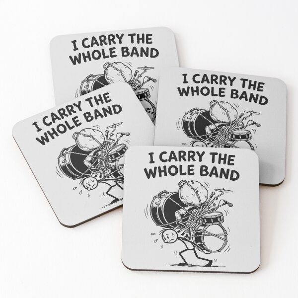Item preview, I Carry The Whole Band - Cartoon Drummer Overloaded designed and sold by ThreadRiotTees.