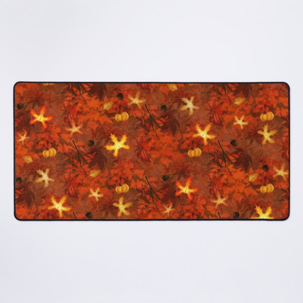 Item preview, Vibrant orange red and yellow autumn leaf pattern designed and sold by Thistlegrove.