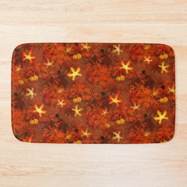 Item preview, Vibrant orange red and yellow autumn leaf pattern designed and sold by Thistlegrove.
