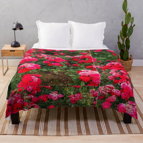 Item preview, Abundant Crimson Red and Pink Rose Garden Field designed and sold by BalkanBloom.