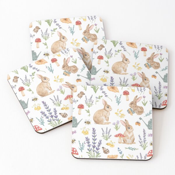 Item preview, Woodland Bunny – Cute Cottagecore Forest Pattern designed and sold by Illustrated Faith.