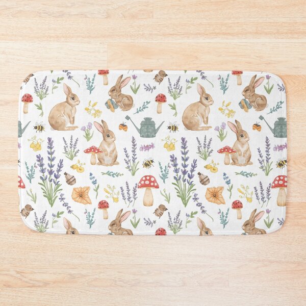 Item preview, Woodland Bunny – Cute Cottagecore Forest Pattern designed and sold by Illustrated Faith.