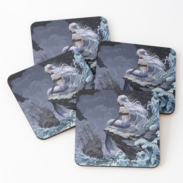Item preview, Siren of the Stormy Sea Vintage Line Art designed and sold by Tiny Nest Studio.