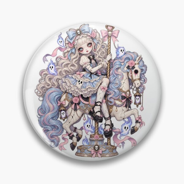 Item preview, Cracked Carousel Doll | Haunted Pastel Porcelain Art designed and sold by DmaarGroup.