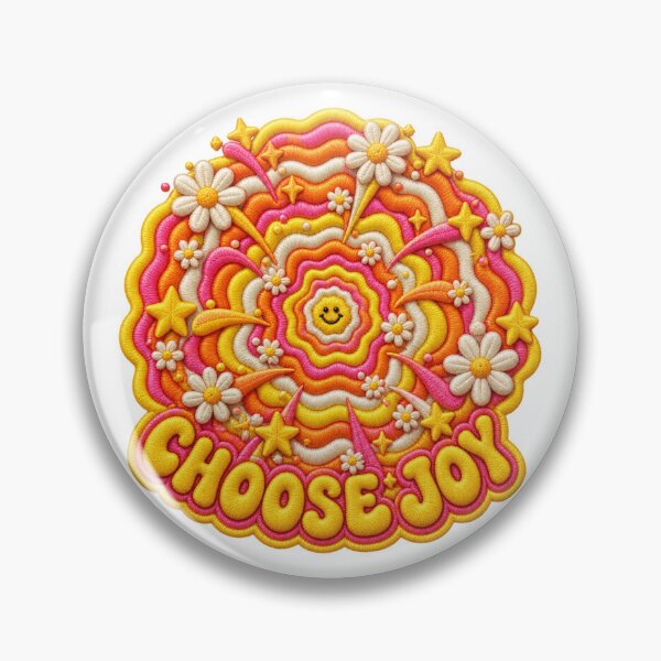 Item preview, Embroidered Choose Joy Smiley — Retro Psychedelic Happiness Portal designed and sold by Emoji Emblems.