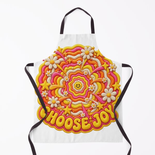 Item preview, Embroidered Choose Joy Smiley — Retro Psychedelic Happiness Portal designed and sold by Emoji Emblems.