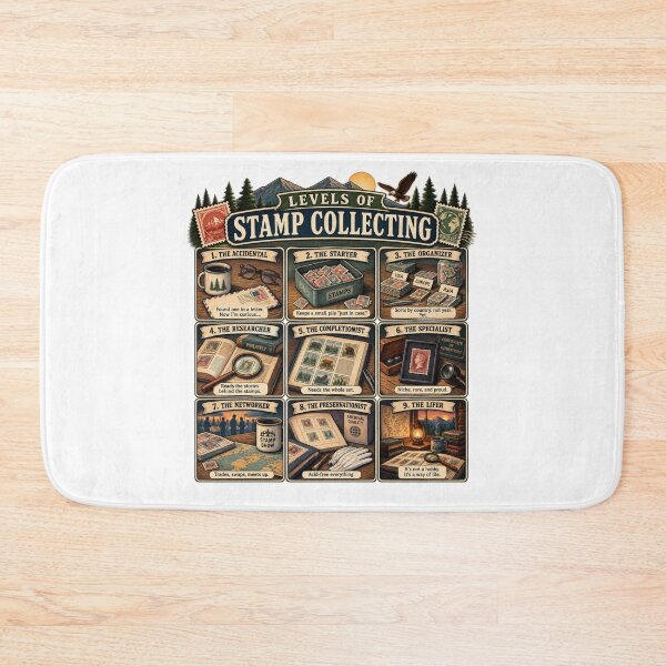 Item preview, Levels of Stamp Collecting - Funny Philately Collector Evolution Chart designed and sold by Neurospicy Trolls.