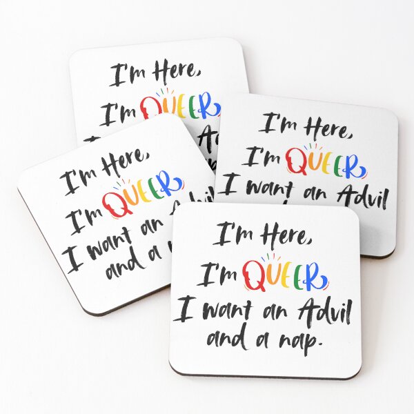 Item preview, I'm Here, I'm Queer designed and sold by Kit Barrie Creations.