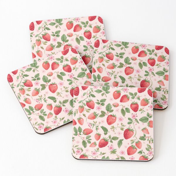 Item preview, Strawberry Picnic – Cute Cottagecore Strawberry Pattern designed and sold by Illustrated Faith.