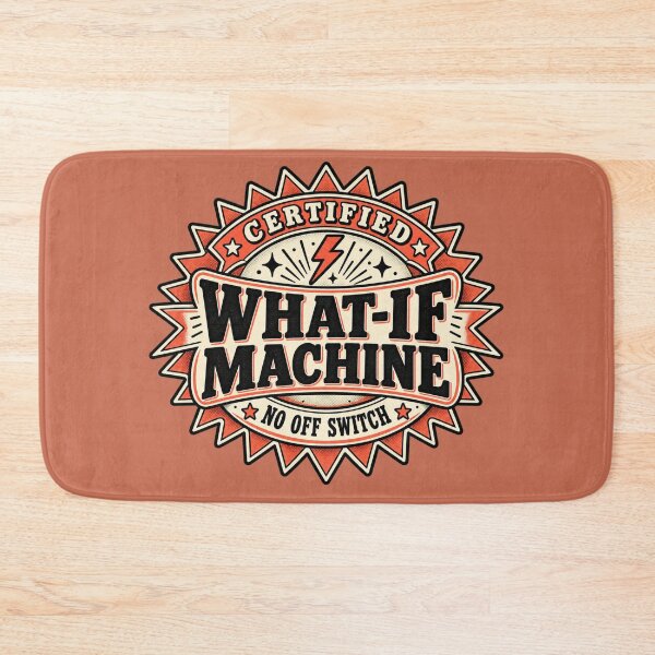 Item preview, Certified What-If Machine Vintage Anxiety Badge designed and sold by QCena.