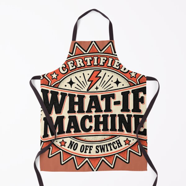 Item preview, Certified What-If Machine Vintage Anxiety Badge designed and sold by QCena.