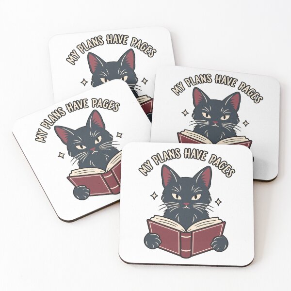 Item preview, Plans Have Pages Black Cat Book Lover Design designed and sold by Doodle Souq.