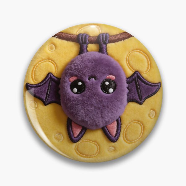 Item preview, Kawaii Bat Moon - Spooky Cute Plushie Patch Style designed and sold by thelexiverse.