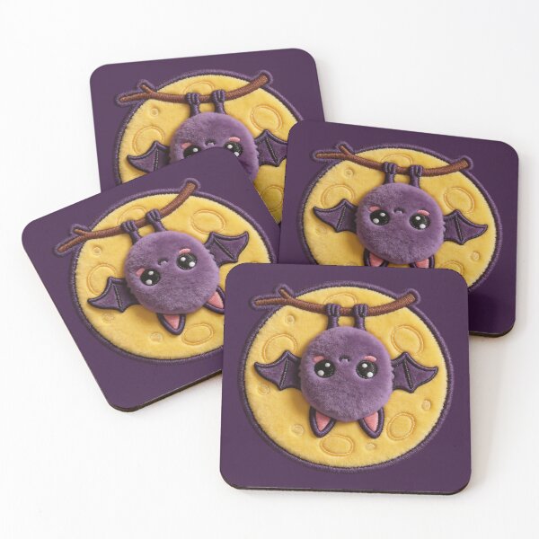 Item preview, Kawaii Bat Moon - Spooky Cute Plushie Patch Style designed and sold by thelexiverse.