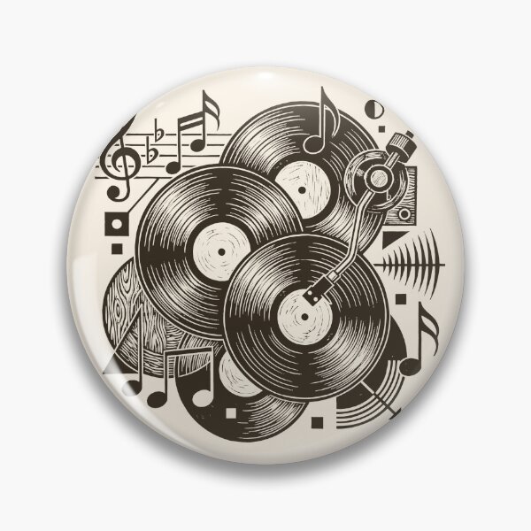 Item preview, Vinyl Record Stack Music Woodcut Linocut Art designed and sold by KiwiRider.