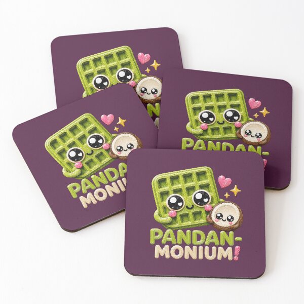 Item preview, Pandan-Monium Cute Pandan Waffle Kawaii Food Pun designed and sold by Liv Solara.