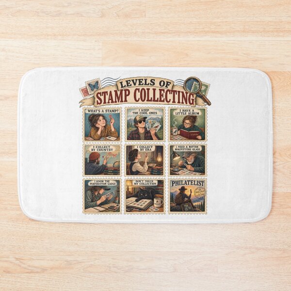 Item preview, Levels of Stamp Collecting - Funny Philatelist Evolution Stamp Chart designed and sold by Neurospicy Trolls.