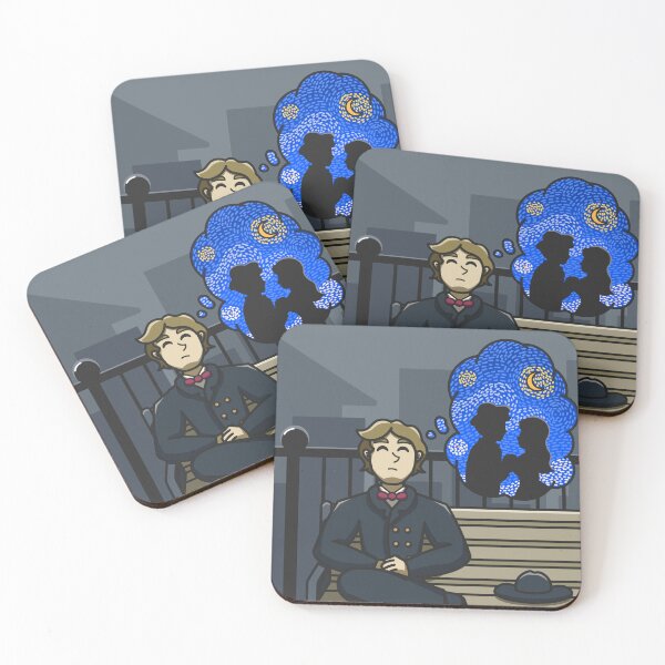 Item preview, The Dreamer White Nights - Man Sitting on a Bench Thinking of His Beloved  designed and sold by BuenoStudio.