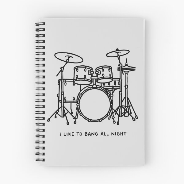 Item preview, I Like To Bang All Night - Humorous Drum Kit Illustration designed and sold by ThreadRiotTees.