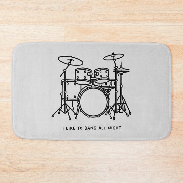Item preview, I Like To Bang All Night - Humorous Drum Kit Illustration designed and sold by ThreadRiotTees.