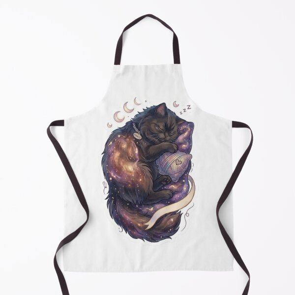 Item preview, Fluffy Galaxy Cat Sleeping with Crescent Moons designed and sold by PetalsPaws.